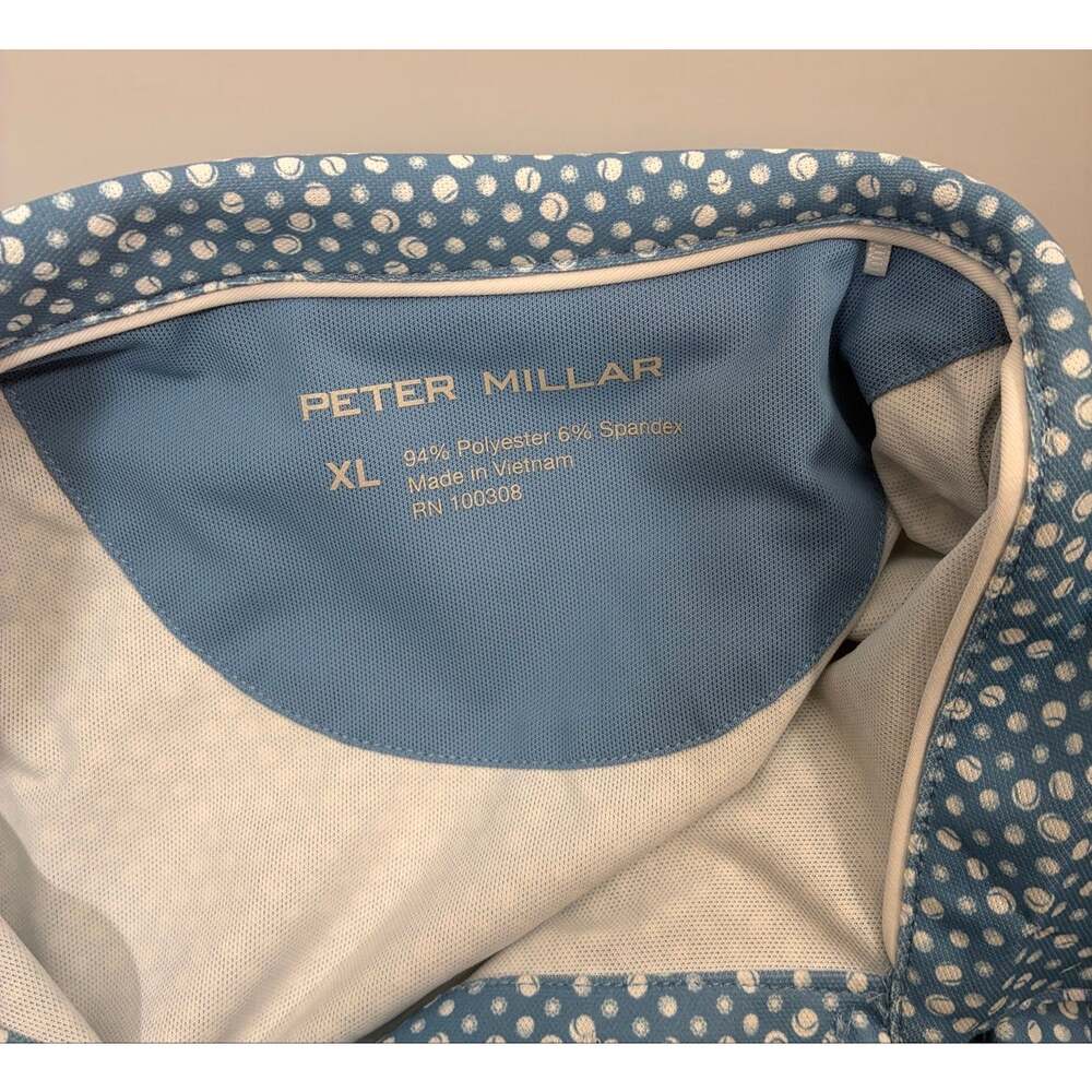 Peter Millar Sleeveless Polo XL Blue Tennis Ball Print Crown Sport Golf Women - Picture 3 of 6